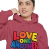 Love One Another Hoodie - Colorful Retro Text Pullover
