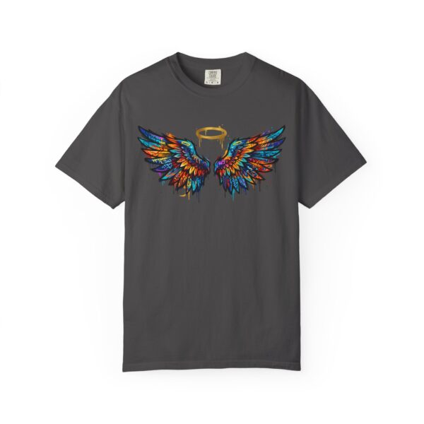 Colorful Angel Wings T-Shirt with Halo — Spiritual Graphic Tee