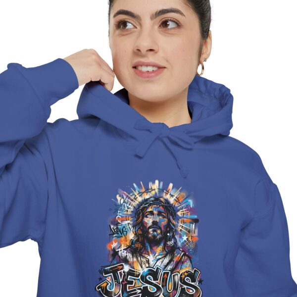 Jesus Portrait Hoodie — Colorful Faith Graphic Pullover