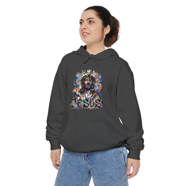 Jesus Portrait Hoodie — Colorful Faith Graphic Pullover