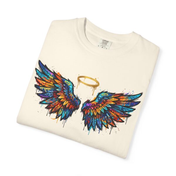 Colorful Angel Wings T-Shirt with Halo — Spiritual Graphic Tee