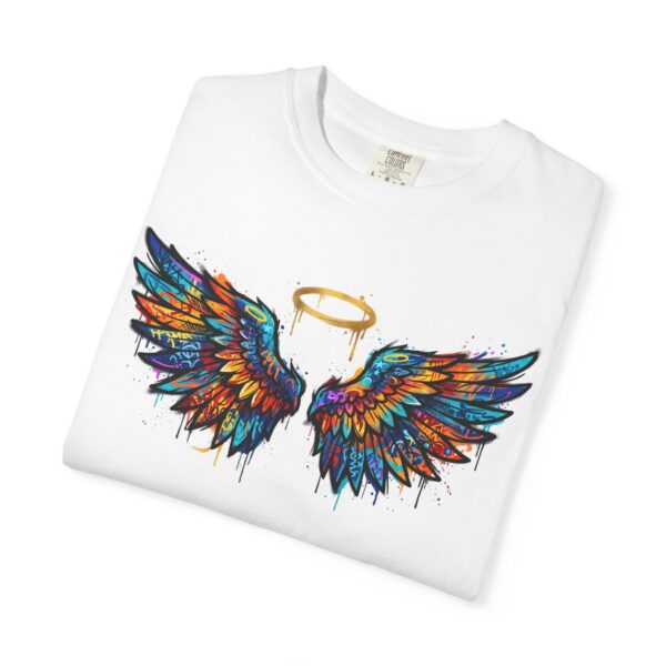 Colorful Angel Wings T-Shirt with Halo — Spiritual Graphic Tee