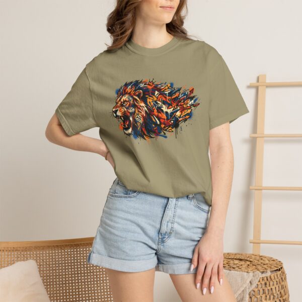 Lion Head Graphic T-Shirt — Colorful Abstract Mane Tee