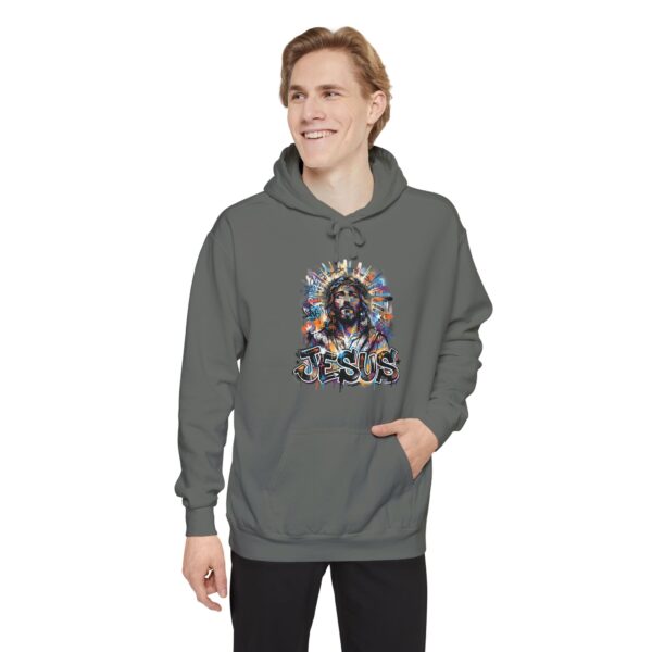 Jesus Portrait Hoodie — Colorful Faith Graphic Pullover