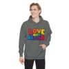 Love One Another Hoodie - Colorful Retro Text Pullover