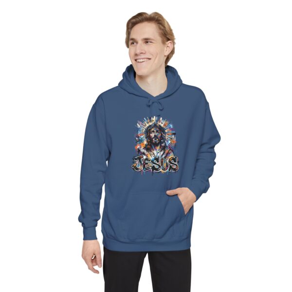 Jesus Portrait Hoodie — Colorful Faith Graphic Pullover