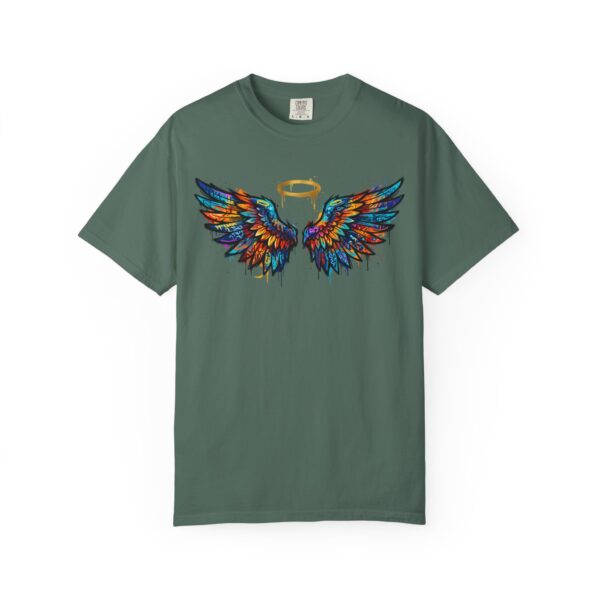 Colorful Angel Wings T-Shirt with Halo — Spiritual Graphic Tee
