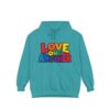 Love One Another Hoodie - Colorful Retro Text Pullover