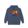 Love One Another Hoodie - Colorful Retro Text Pullover