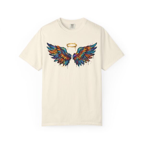 Colorful Angel Wings T-Shirt with Halo — Spiritual Graphic Tee