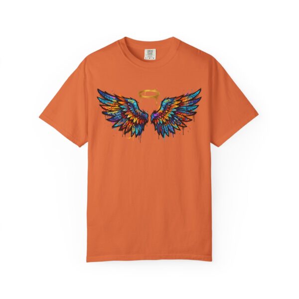 Colorful Angel Wings T-Shirt with Halo — Spiritual Graphic Tee