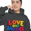 Love One Another Hoodie - Colorful Retro Text Pullover