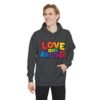 Love One Another Hoodie - Colorful Retro Text Pullover