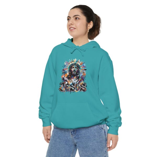 Jesus Portrait Hoodie — Colorful Faith Graphic Pullover