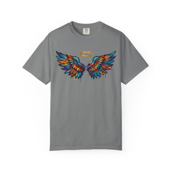 Colorful Angel Wings T-Shirt with Halo — Spiritual Graphic Tee