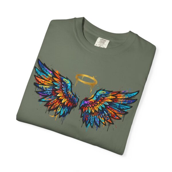 Colorful Angel Wings T-Shirt with Halo — Spiritual Graphic Tee