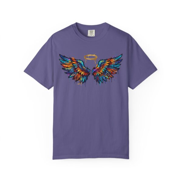 Colorful Angel Wings T-Shirt with Halo — Spiritual Graphic Tee