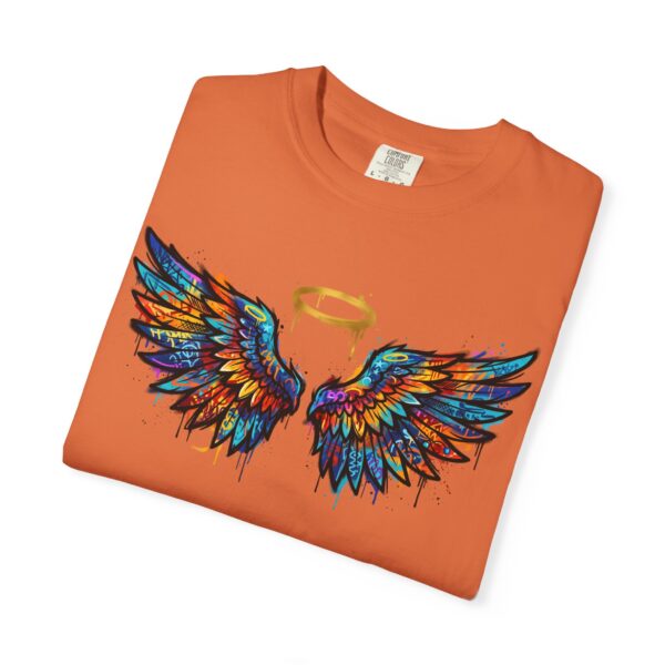 Colorful Angel Wings T-Shirt with Halo — Spiritual Graphic Tee