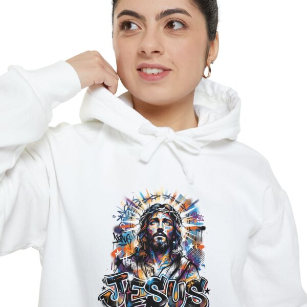 Jesus Portrait Hoodie — Colorful Faith Graphic Pullover