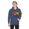 Love One Another Hoodie - Colorful Retro Text Pullover