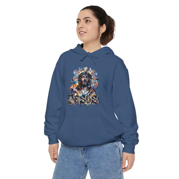 Jesus Portrait Hoodie — Colorful Faith Graphic Pullover