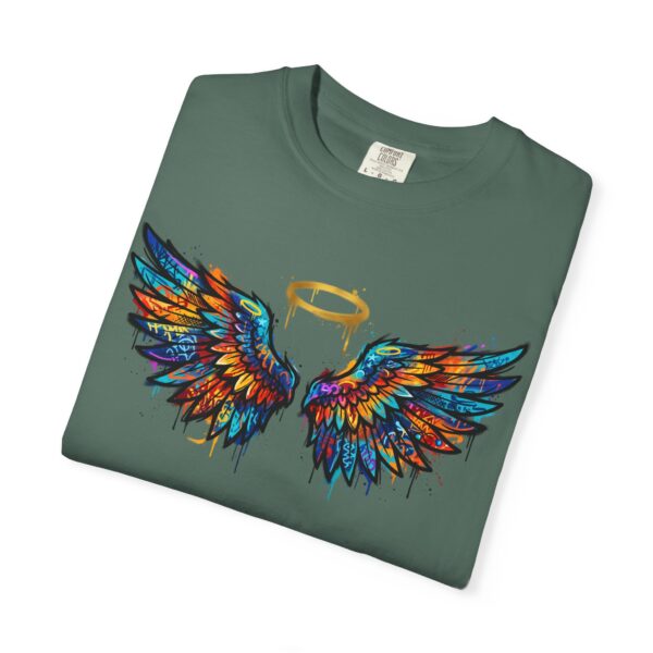 Colorful Angel Wings T-Shirt with Halo — Spiritual Graphic Tee