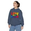 Love One Another Hoodie - Colorful Retro Text Pullover