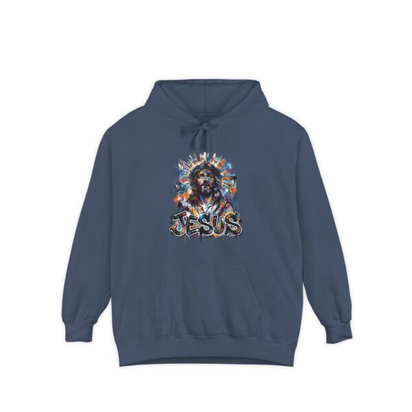 Jesus Portrait Hoodie — Colorful Faith Graphic Pullover