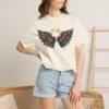 Colorful Angel Wings T-Shirt with Halo — Spiritual Graphic Tee