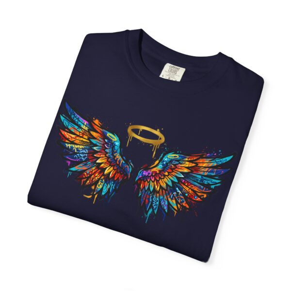 Colorful Angel Wings T-Shirt with Halo — Spiritual Graphic Tee
