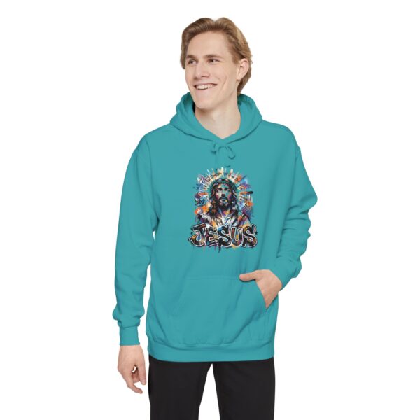 Jesus Portrait Hoodie — Colorful Faith Graphic Pullover