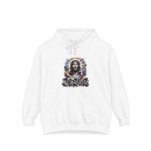 Jesus Portrait Hoodie — Colorful Faith Graphic Pullover