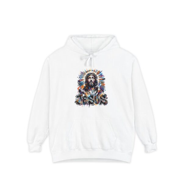Jesus Portrait Hoodie — Colorful Faith Graphic Pullover