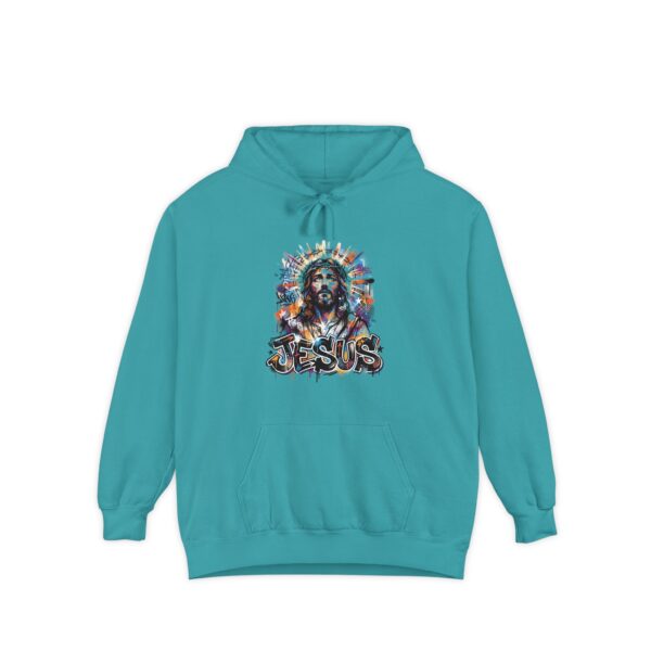 Jesus Portrait Hoodie — Colorful Faith Graphic Pullover