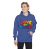 Love One Another Hoodie - Colorful Retro Text Pullover