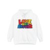 Love One Another Hoodie - Colorful Retro Text Pullover