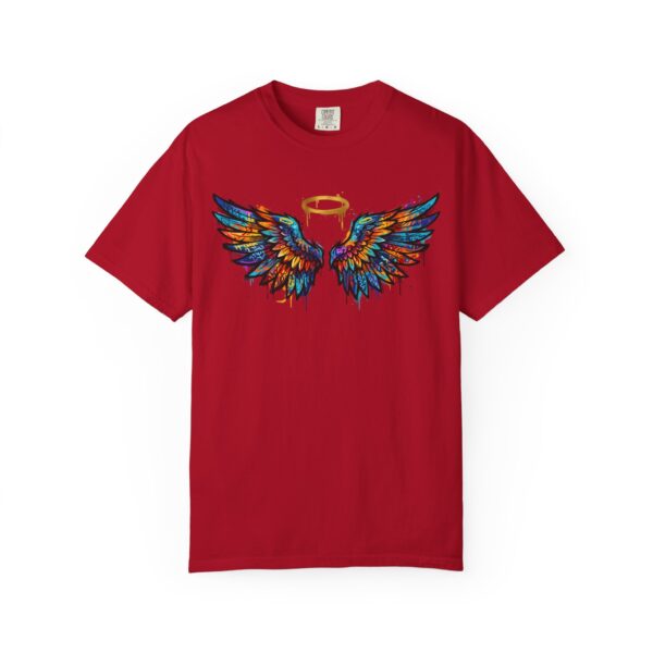 Colorful Angel Wings T-Shirt with Halo — Spiritual Graphic Tee