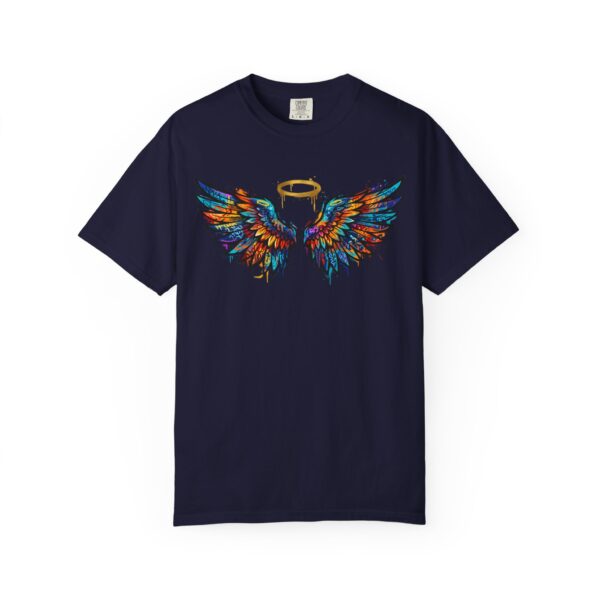 Colorful Angel Wings T-Shirt with Halo — Spiritual Graphic Tee
