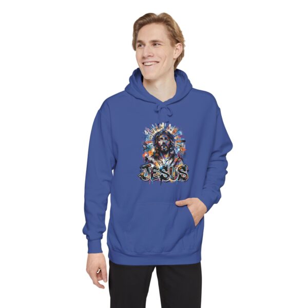 Jesus Portrait Hoodie — Colorful Faith Graphic Pullover