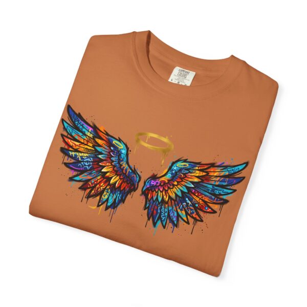Colorful Angel Wings T-Shirt with Halo — Spiritual Graphic Tee