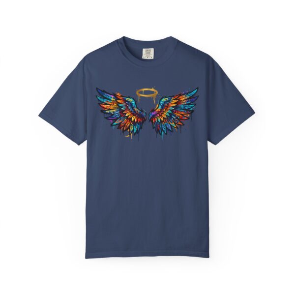 Colorful Angel Wings T-Shirt with Halo — Spiritual Graphic Tee