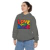 Love One Another Hoodie - Colorful Retro Text Pullover