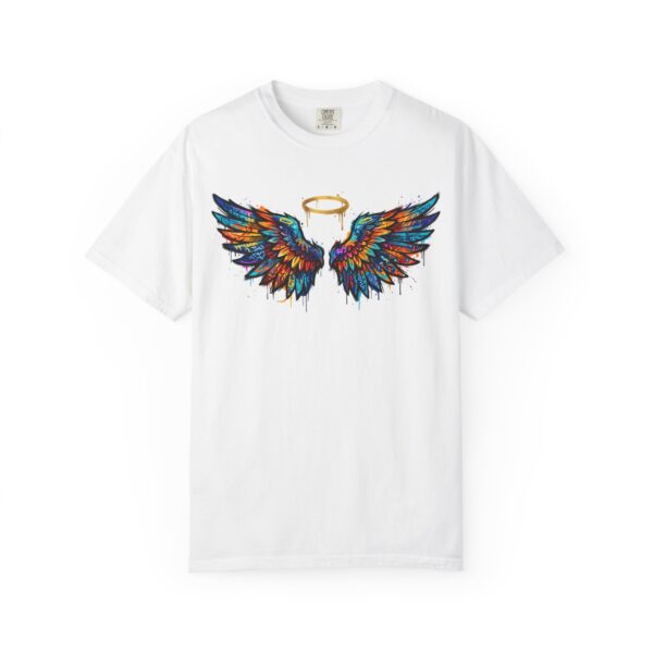 Colorful Angel Wings T-Shirt with Halo — Spiritual Graphic Tee