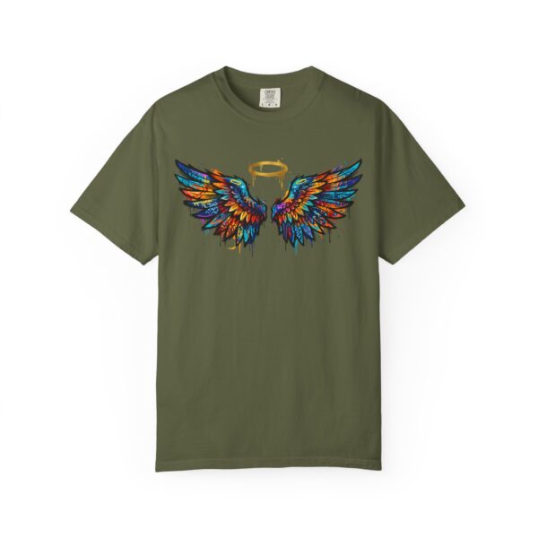 Colorful Angel Wings T-Shirt with Halo — Spiritual Graphic Tee