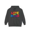 Love One Another Hoodie - Colorful Retro Text Pullover