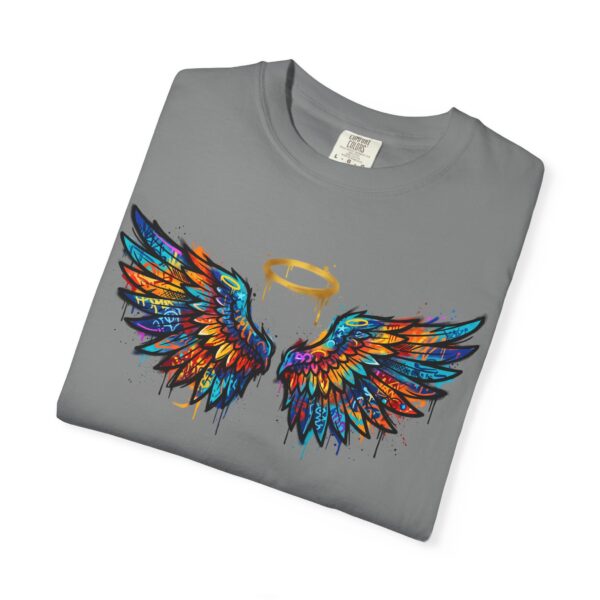 Colorful Angel Wings T-Shirt with Halo — Spiritual Graphic Tee