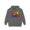 Love One Another Hoodie - Colorful Retro Text Pullover