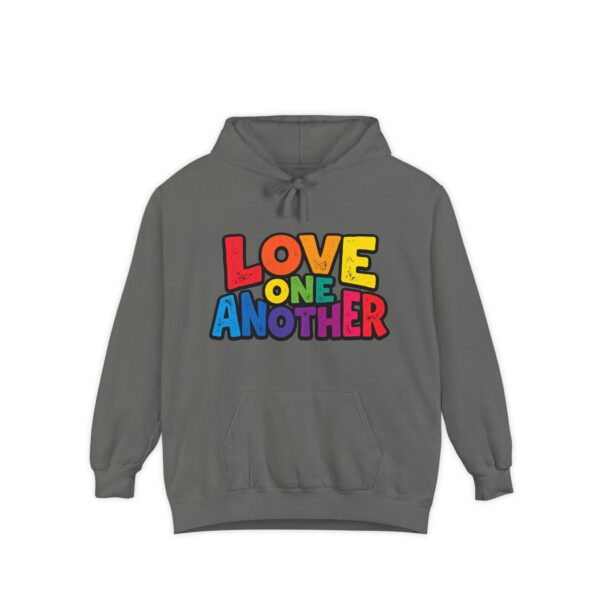 Love One Another Hoodie - Colorful Retro Text Pullover