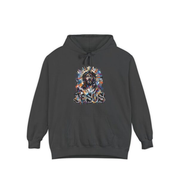 Jesus Portrait Hoodie — Colorful Faith Graphic Pullover