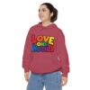 Love One Another Hoodie - Colorful Retro Text Pullover